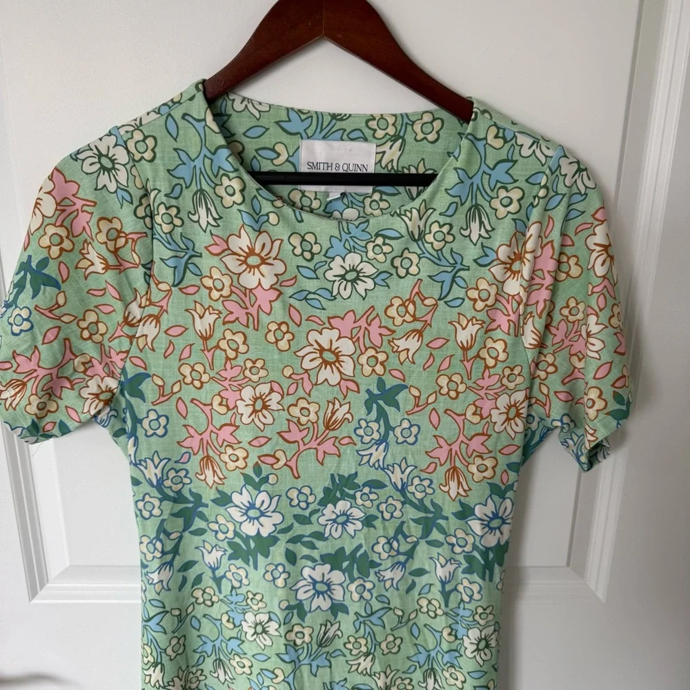 Smith & Quinn The Celine Basil Daisy Dress Size Large - Picture 4 of 8